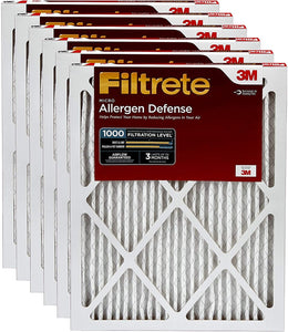 Filtrete 16x25x1, AC Furnace Air Filter, MPR 1000, Micro Allergen Defense, 6-Pack