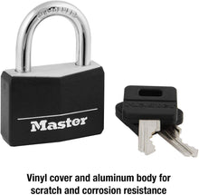 Load image into Gallery viewer, Master Lock 141D Covered Aluminum Keyed Padlock, 1 Pack, Black