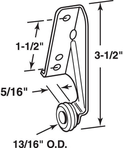 Slide-Co 223003 Drawer Track Center Roller, 13/16 Inch, Left Hand, Pack of 2