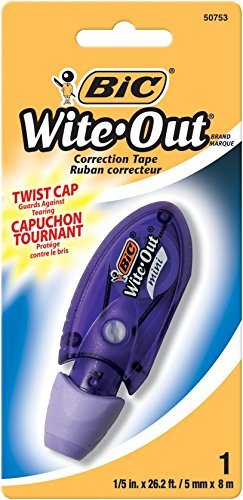 BIC Wite-Out Brand Mini Twist Correction Tape, White, 1-Count