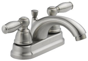 Delta Faucet P299675LF-BN Bathroom Faucet, Teapot Spout, Brushed Nickel, 2-Lever Handles - Quantity 3