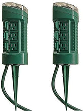Load image into Gallery viewer, Yard Master 13547WD 6-Outlet Power Stake Timer with Light Sensor &amp; 6-Foot Cord, Green (2;;PACK)