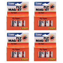 Load image into Gallery viewer, Terro T518 Magnet Sticky Fly Paper Trap, 4 Pack, Orange