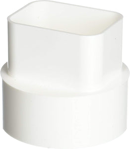 Genova Products S45234 Styrene Downspout Adapter, 2" x 3" x 4", White