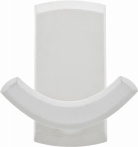 HIGH & MIGHTY Hillman Fasteners 515801 Double Plastic Hook, White, Holds 20-Lbs. - Quantity 4