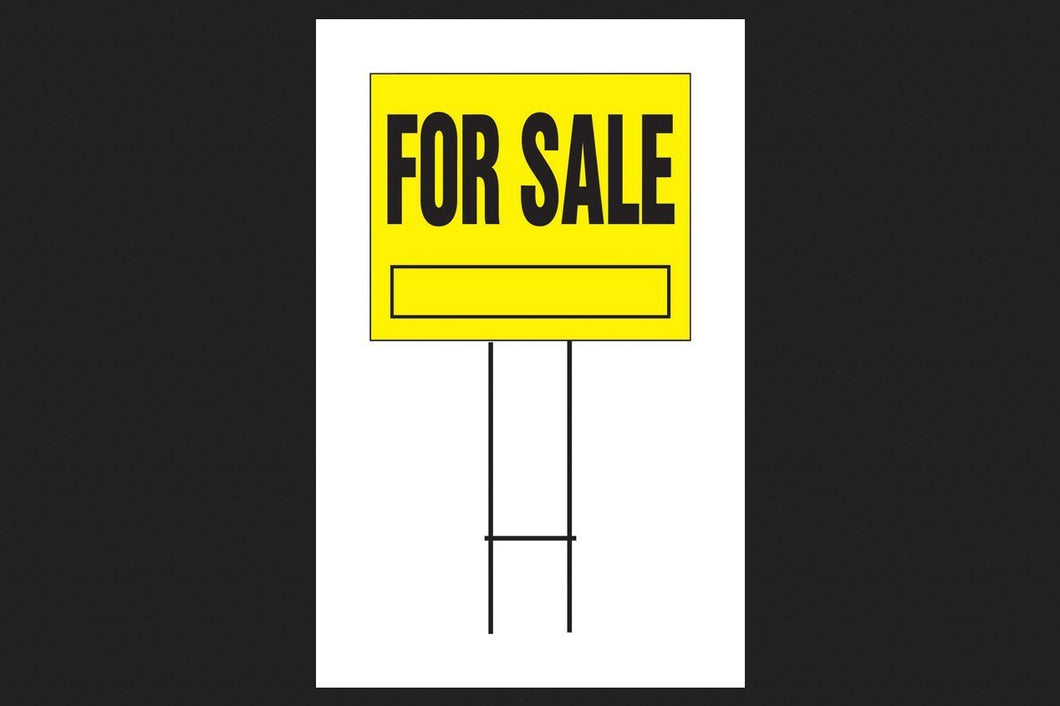 Hy-Ko Corrugated Plastic Lawn Sign With Mounting Bracket Black 20