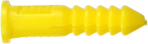 The Hillman Group 370326 Ribbed Plastic Anchor, 4-6-8 X 7/8-Inch, Yellow, 100-Pack