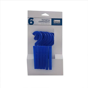 Homz Drip Dry Clothespin 6 Count Blue
