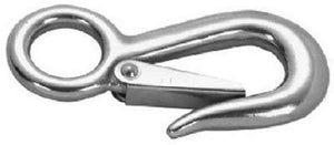 Campbell T7631614 Rigid Snap Hook, Stainless Steel, Polished, 1-1/8" Round Eye, 23/32" Opening, 4-21/32" Length, 400 lbs Load Capacity