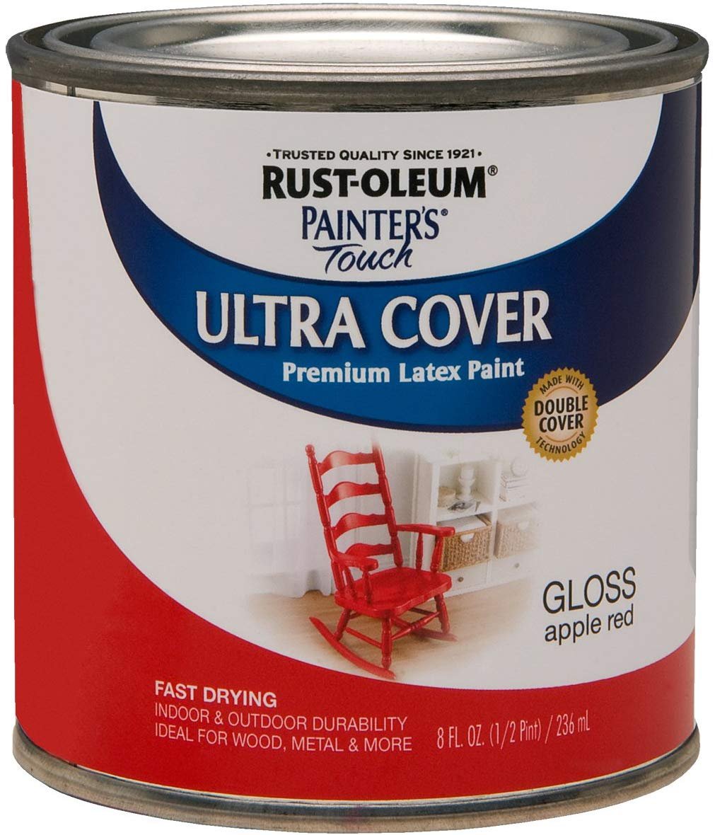 Rust-Oleum 1966730 Painters Touch Latex, Half Pint,  Apple Red