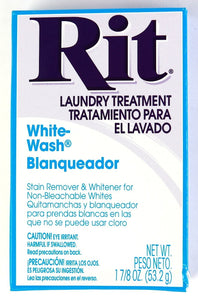 Rit Dye Laundry Treatment White-wash Stain Remover and Whitener Powder, 1-7/8 oz, White, 10-Pack