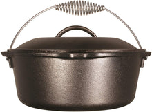 Load image into Gallery viewer, Lodge 5 Quart Cast Iron Dutch Oven. Pre Seasoned Cast Iron Pot and Lid with Wire Bail for Camp Cooking