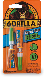 Gorilla Super Glue Gel, Two 3 Gram Tubes, Clear