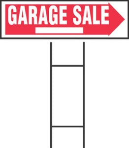 Hy-Ko RS-804 10" X 24" Red & White Garage Sale Sign