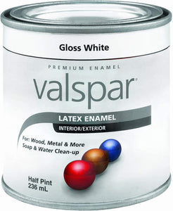Valspar 65000 Premium Interior/Exterior Latex Enamel, .5-Pint, White Gloss