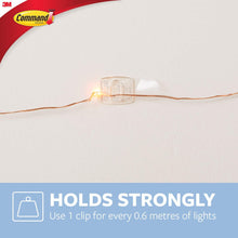 Load image into Gallery viewer, Command Mini Holiday Light Hooks, Great for Holiday Lights, 40 Clips, 48 Strips, Value Pack