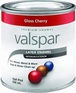 Valspar 65014 Premium Interior/Exterior Latex Enamel, .5-Pint, Gloss Cherry