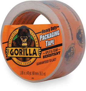 Gorilla Heavy Duty Large Core Packing Tape for Moving, Shipping and Storage, 1.88" x 40 yd, Clear, (Pack of 1)