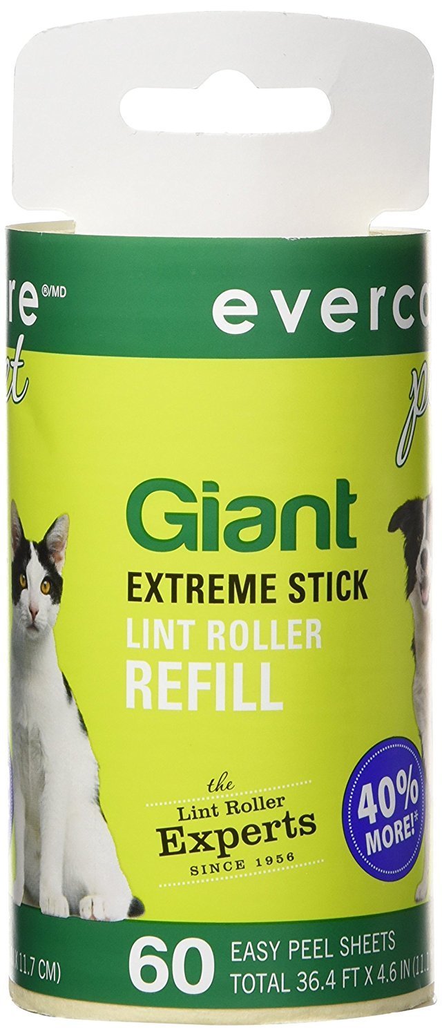 Butler Home Products Evercare Giant Pet Hair and Lint Roller Refill, 60 Sheets Roll - Pack of 4