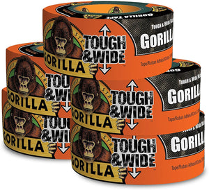 Gorilla Tape, Black Tough & Wide Duct Tape, 2.88" x 30 yd, Black, (Pack of 5)