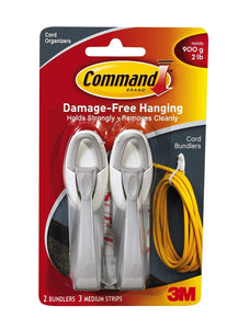 Command Cord Bundlers, White, 6-PACK