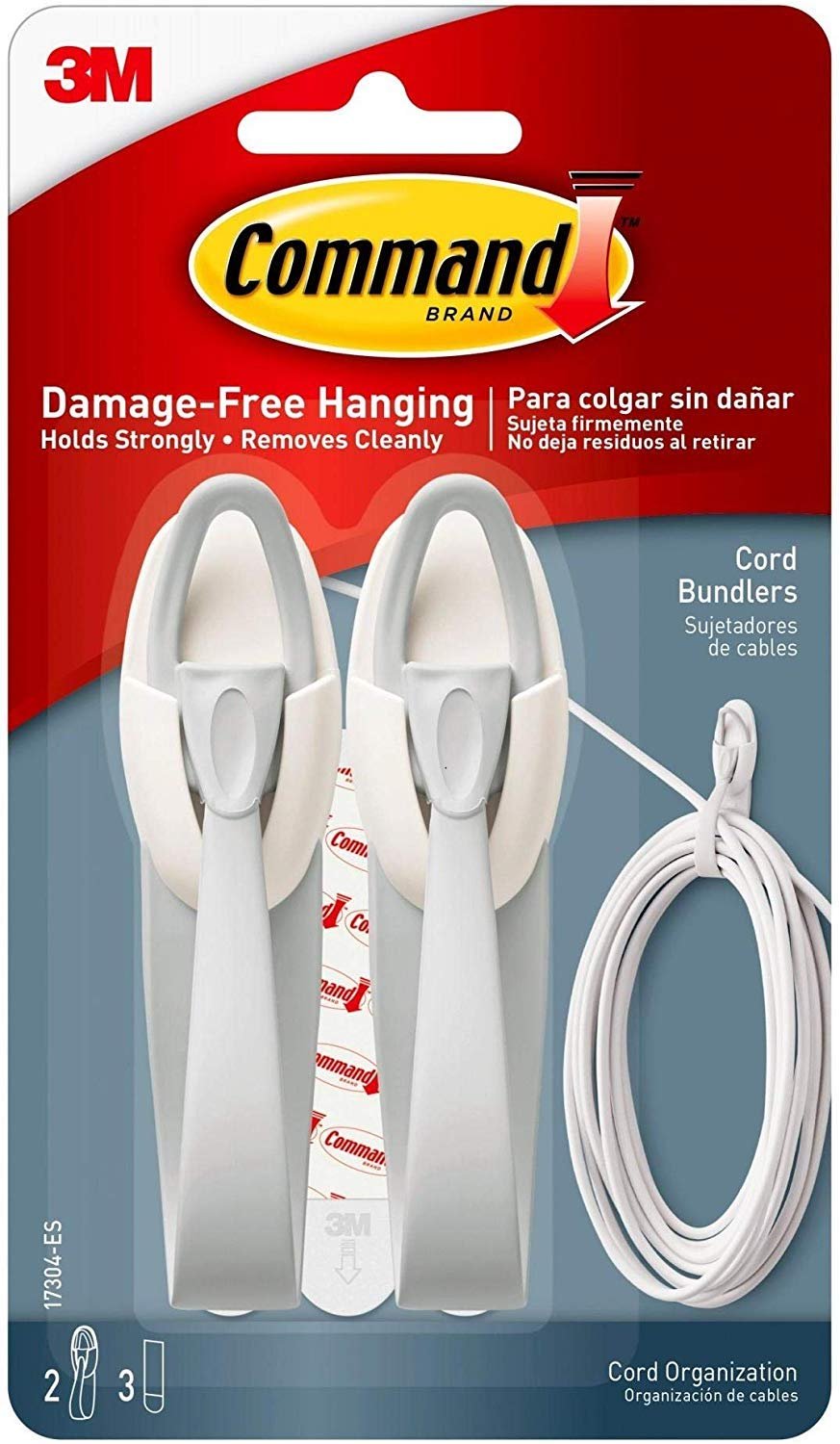 Command Cord Bundlers, White, 3-Pack