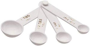 Norpro 3041W Plastic Measuring Spoon Set, Set of 4, 4 Piece, White