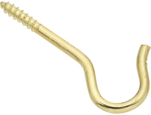 Stanley N274-936 National Hardware Ceiling Hook, 25 Lb, 2-1/2 In L, Steel Brass