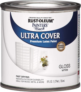 Rust-Oleum 1992730 Painters Touch Latex, Half Pint,  Gloss White