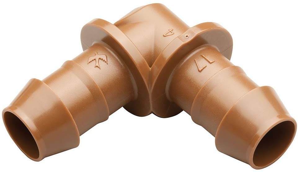 Rain Bird BE50/4PK Drip Irrigation Universal Barbed Elbow Fitting, Fits All Sizes of 5/8