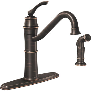 Moen Wetherly Single Handle Kitchen Faucet With Side Sprayer 87999BRB