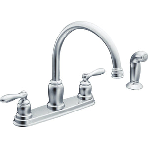 Moen Caldwell Double Handle Kitchen Faucet with Matching Side Sprayer CA87888