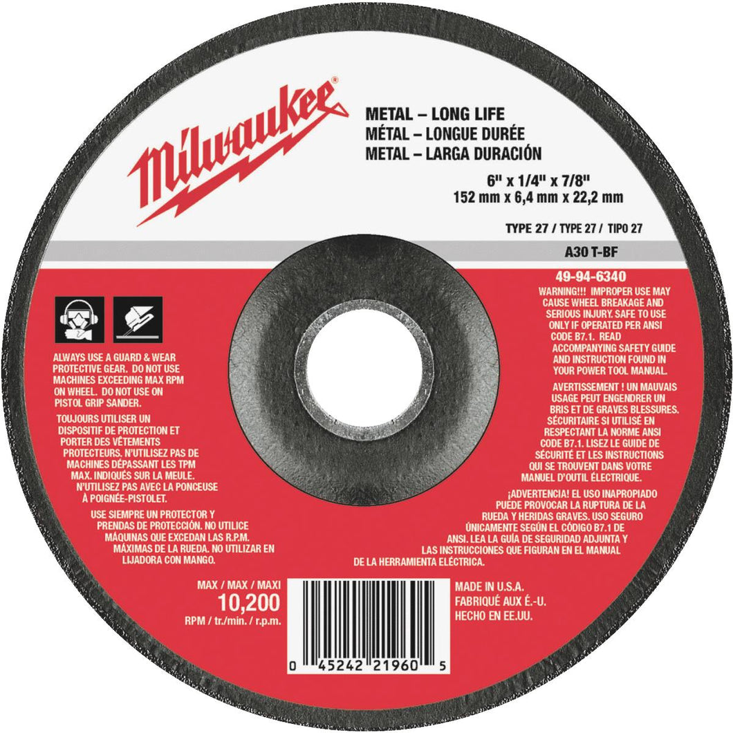 Milwaukee Type 27 Cut-Off Wheel 49-94-6340