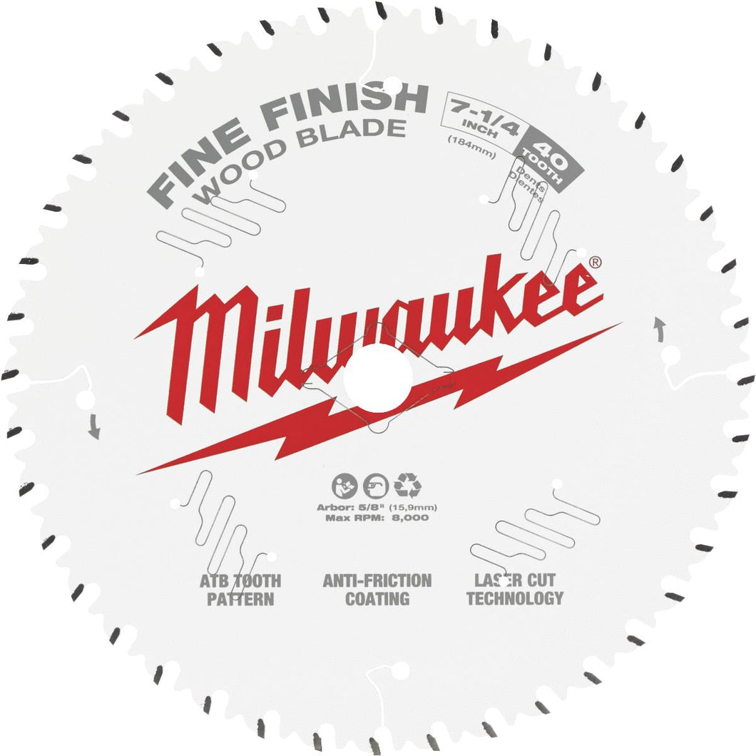 Milwaukee Finish Circular Saw Blade 48-40-0726